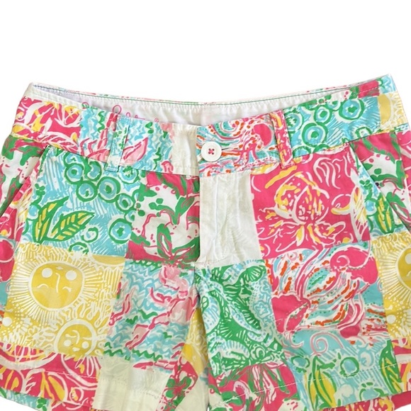 Lilly Pulitzer Callahan Shorts in Multi State Patchwork Print - 0 - Picture 2 of 12